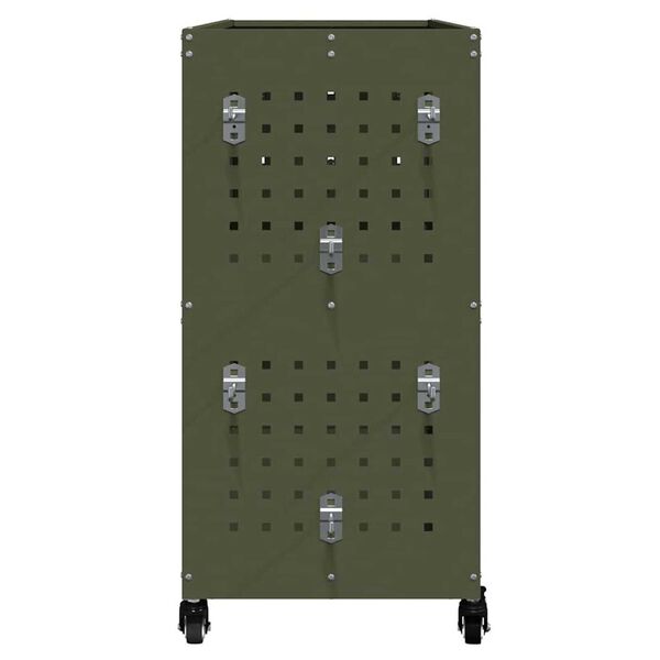 vidaXL Καρότσι εργαλείων με ράφι Λαδί 75 x 35 x 73 εκ. Κρύα χάλυβας