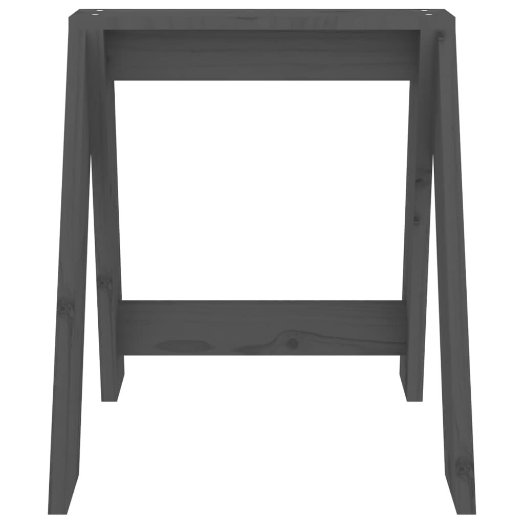 vidaXL Σκαμπό 2 Τεμ. Γκρι 40x40x45 εκ. από Μασίφ Ξύλο Πεύκου