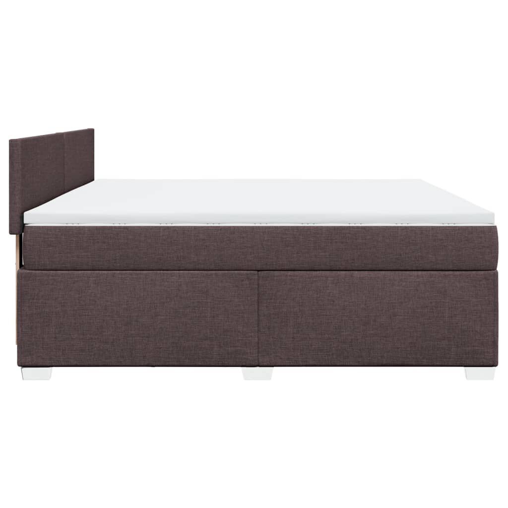 vidaXL Κρεβάτι Boxspring με Στρώμα Σκούρο Καφέ 180x200 εκ Υφασμάτινο