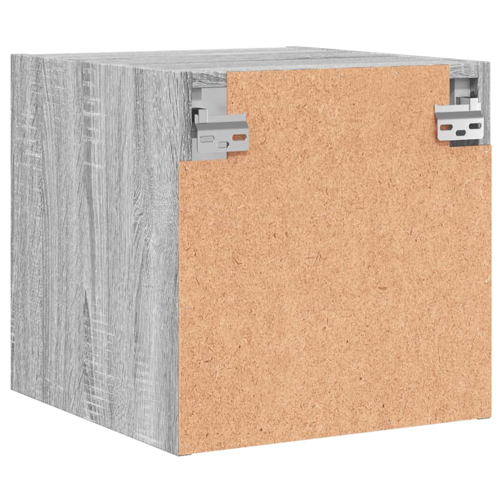 vidaXL Κομοδίνο Γκρι Sonoma 35x37x35 εκ. με Γυάλινη Πόρτα