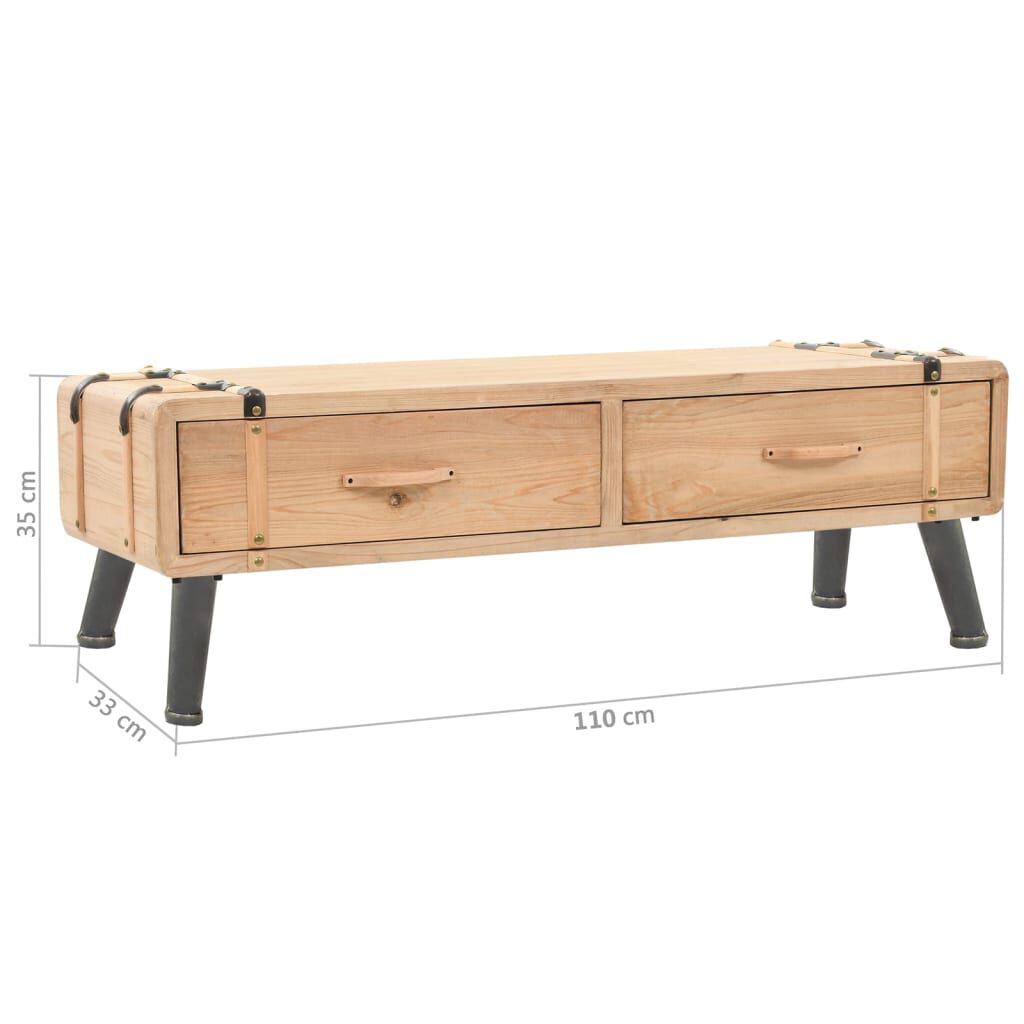vidaXL Έπιπλο Τηλεόρασης 110 x 33 x 35 εκ. από Μασίφ Ξύλο Ελάτης