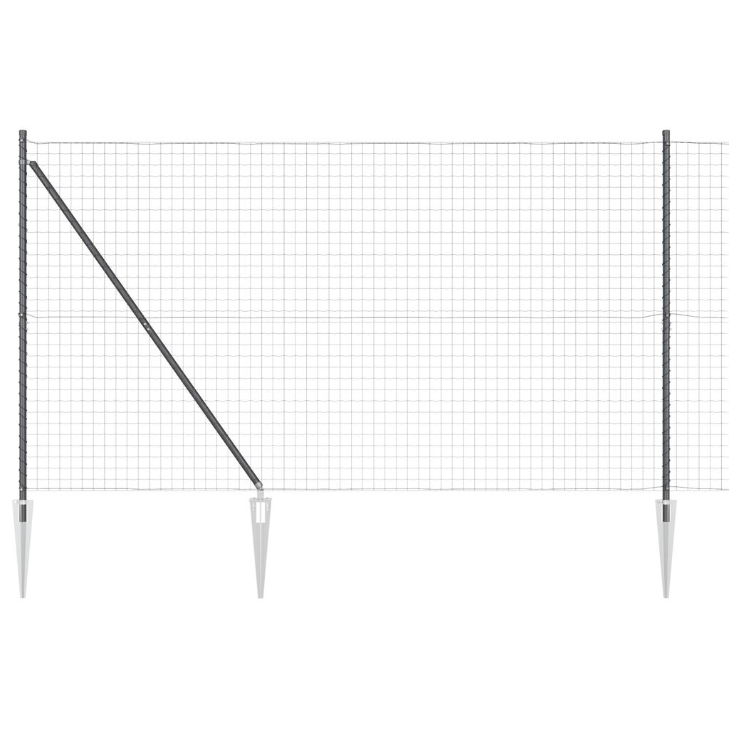 vidaXL Euro Fence με 7 Στελέχη 1.6x10 μ Γαλβανισμένος Χάλυβας Γκρι