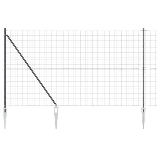 vidaXL Euro Fence με 7 Στελέχη 1.6x10 μ Γαλβανισμένος Χάλυβας Γκρι