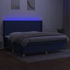 vidaXL &Kappa;&rho;&epsilon;&beta;ά&tau;&iota; Boxspring &mu;&epsilon; &Sigma;&tau;&rho;ώ&mu;&alpha; & LED &Mu;&pi;&lambda;&epsilon; 200x200 &epsilon;&kappa;. &Upsilon;&phi;&alpha;&sigma;&mu;ά&tau;&iota;&nu;&omicron;