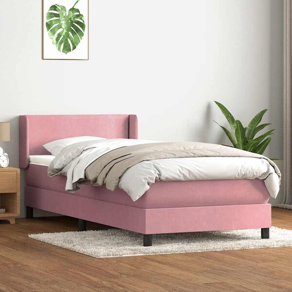 vidaXL &Kappa;&rho;&epsilon;&beta;ά&tau;&iota; Boxspring &mu;&epsilon; &Sigma;&tau;&rho;ώ&mu;&alpha; &Rho;&omicron;&zeta; 90x220 &epsilon;&kappa;. &Beta;&epsilon;&lambda;&omicron;ύ&delta;&iota;&nu;&omicron;