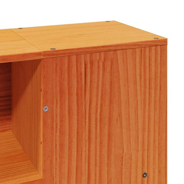 vidaXL Κρεβάτι Βιβλιοθήκη Χωρίς Στρώμα Καφέ 140x200 εκ Μασίφ Πεύκο