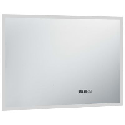 vidaXL Καθρέφτης Μπάνιου με LED/Αισθητήρα Αφής και Οθόνη Ώρας 100x60εκ