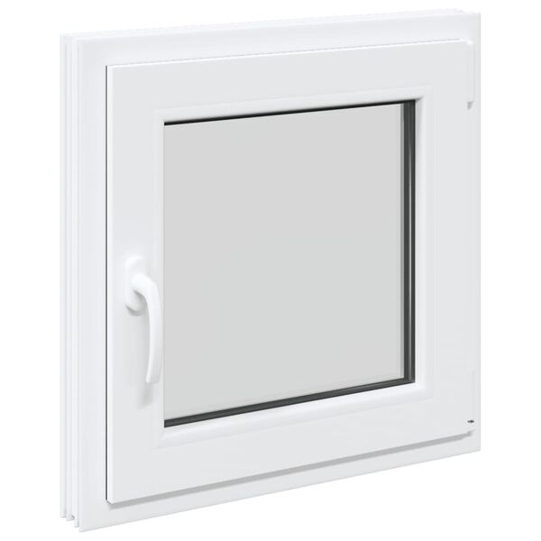 vidaXL Παράθυρο Υπογείου "RISOR" 50x50 εκ. Ανακλινόμενο & Περιστρεφόμενο DIN Δεξιό Λευκό