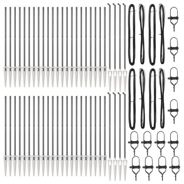 vidaXL Στύλος Περιφράξεων 52 pcs Ασημί 3.2 x 3.2 x 160 εκ Ατσάλι