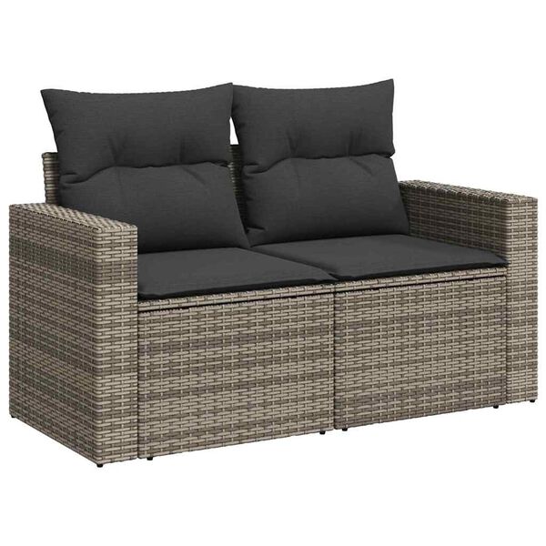 vidaXL Σετ Καναπέ Κήπου 8 pcs Γκρι συνθετικό ρατάν