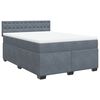vidaXL Κρεβάτι Boxspring με Στρώμα Σκούρο Γκρι 140x190 εκ. Βελούδινο