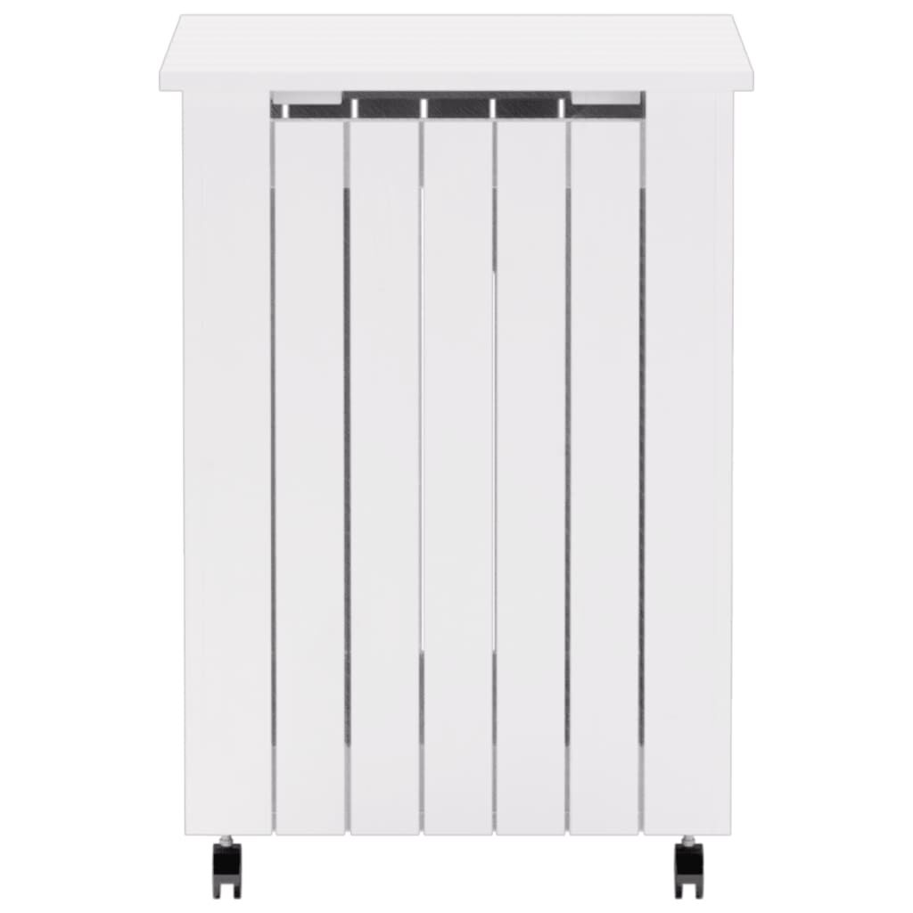 vidaXL Καλάθι Άπλυτων με Τροχούς RANA Λευκό 45x45x64εκ. Μασίφ Πεύκο