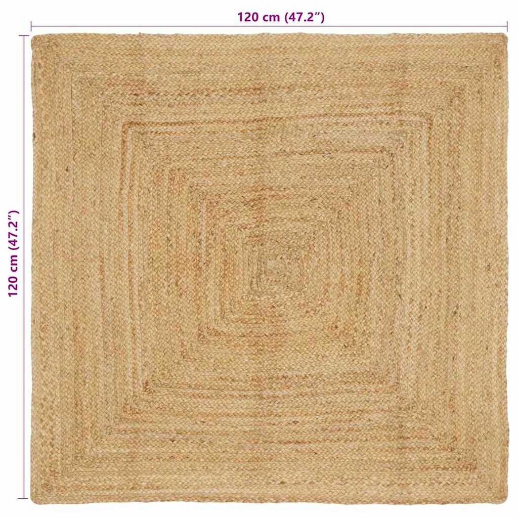 vidaXL Χαλί Μπεζ 120 x 120 cm Γιούτα