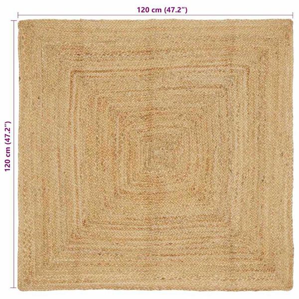 vidaXL Χαλί Μπεζ 120 x 120 cm Γιούτα
