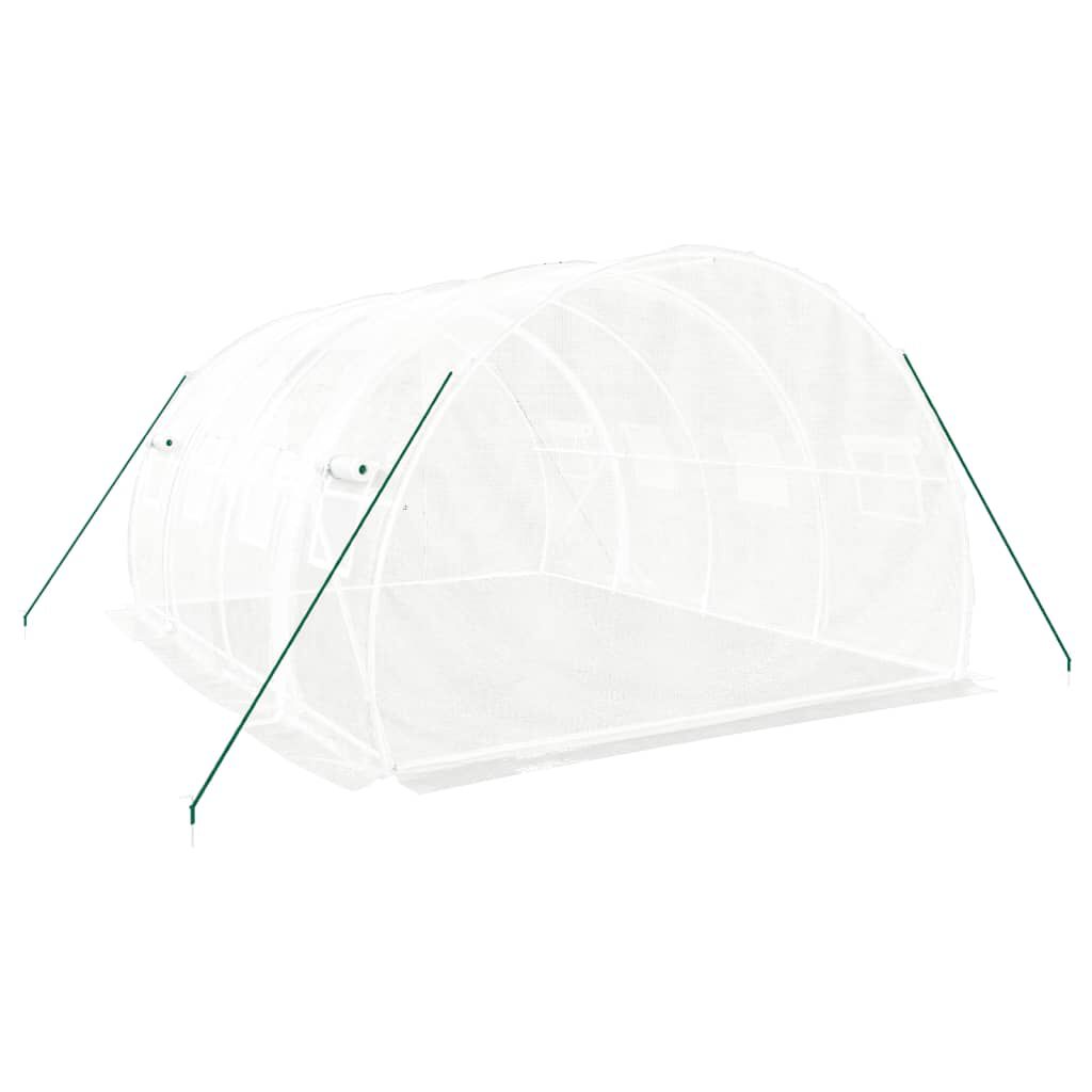 vidaXL Θερμοκήπιο Λευκό 12 μ² 4 x 3 x 2 μ. με Ατσάλινο Πλαίσιο