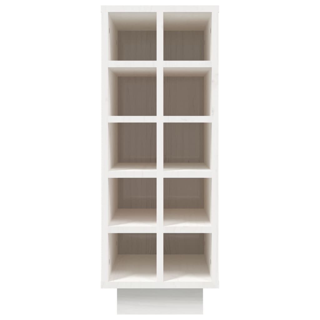 vidaXL Κάβα Κρασιών Λευκή 23 x 34 x 61 εκ. από Μασίφ Ξύλο Πεύκου