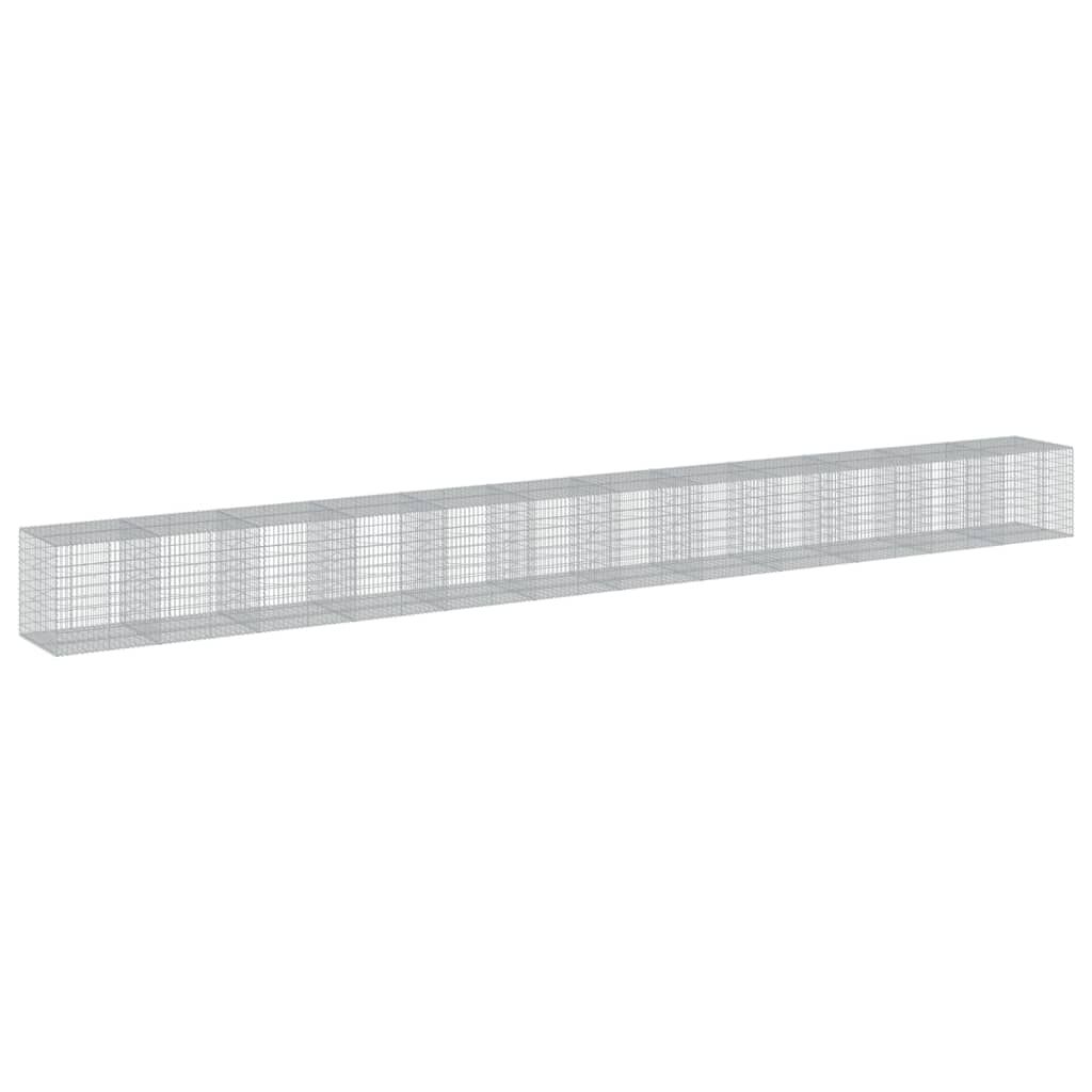 vidaXL Συρματοκιβώτιο με Κάλυμμα 1200x100x100 εκ Γαλβανισμένο Χάλυβα