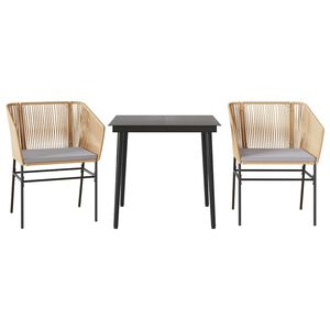 vidaXL &Sigma;&epsilon;&tau; &Tau;&rho;&alpha;&pi;&epsilon;&zeta;&alpha;&rho;ί&alpha;&sigmaf; &Kappa;ή&pi;&omicron;&upsilon; 3 &tau;&epsilon;&mu;. &Kappa;&alpha;&phi;έ &Sigma;&upsilon;&nu;&theta;.&Rho;&alpha;&tau;ά&nu;/&Gamma;&upsilon;&alpha;&lambda;ί &mu;&epsilon; &Mu;&alpha;&xi;&iota;&lambda;ά&rho;&iota;&alpha;