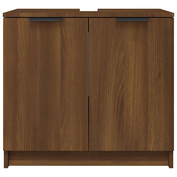 vidaXL Ντουλάπι Μπάνιου Καφέ Δρυς 64,5x33,5x59 εκ Επεξεργασμένο Ξύλο