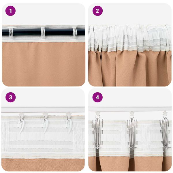 vidaXL Κουρτίνες 2 pcs Ανοιχτό καφέ 140 x 140 cm Πολυεστέρας