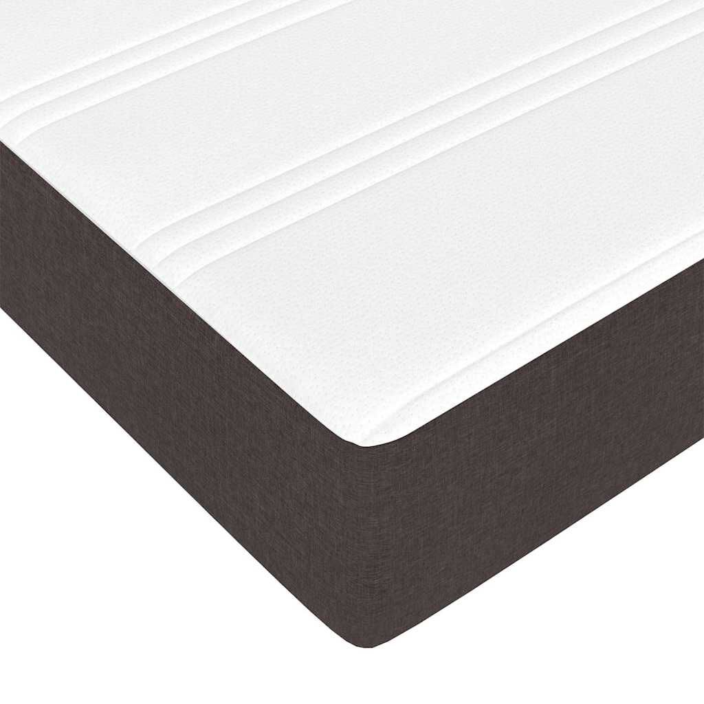 vidaXL Ottoman Κρεβάτι με Στρώμα Σκούρο Καφέ 120x200cm Ύφασμα