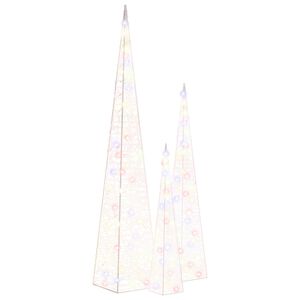 vidaXL Κώνοι Διακοσμητικοί LED Ακρυλικοί Σετ Πολύχρωμο 60/90/120 εκ