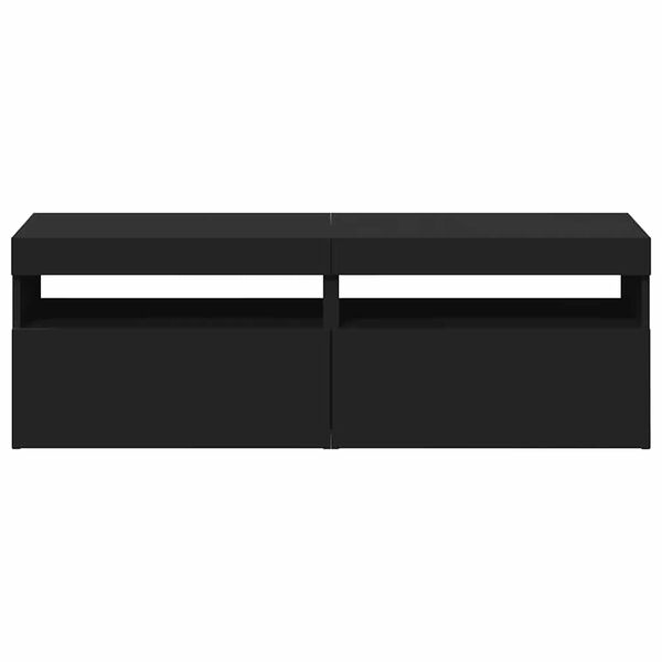 vidaXL Έπιπλα Τηλεόρασης με LED 2 τεμ. Μαύρα 60 x 35 x 40 εκ.