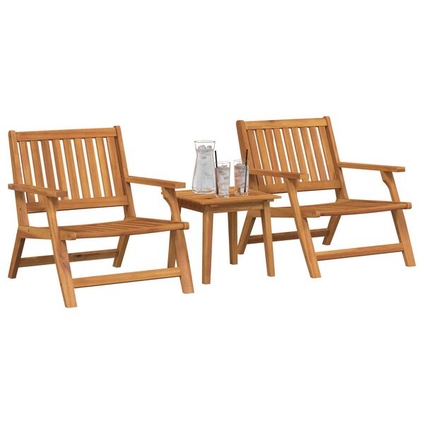 vidaXL Σετ Εξωτερικής Τραπέζης 3 pcs Καφέ Μασίφ ξύλο ακακίας