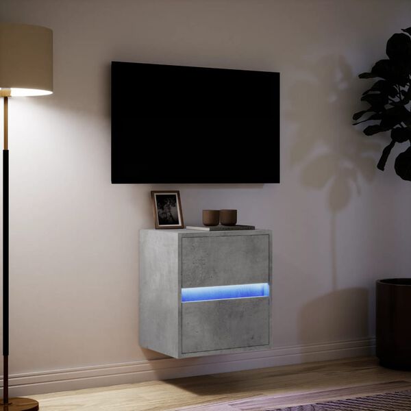 vidaXL Έπιπλο Τοίχου Τηλεόρασης με LED Γκρι Σκυροδέματος 41x31x45 εκ.