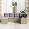 vidaXL Σετ Καναπέ Κήπου 6 pcs μπεζ και ανοιχτό γκρι Πολυ ράταν