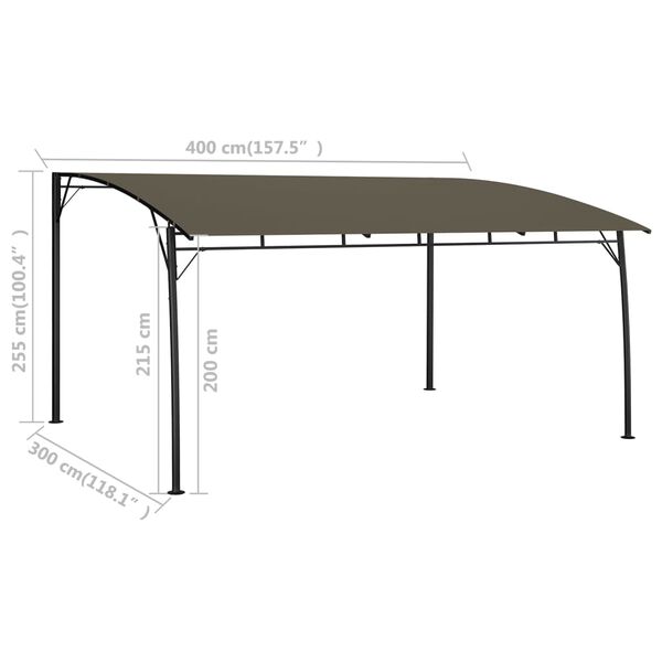 vidaXL Τεντοπέργκολα Κήπου Taupe 4 x 3 x 2,55 μ.