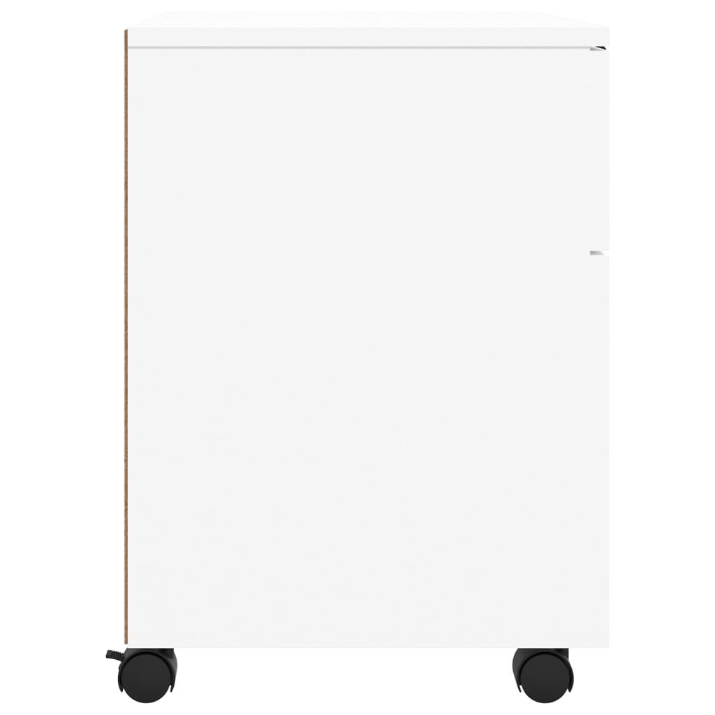 vidaXL Κινητό Ντουλάπι Αρχείων Λευκό 45 x 38 x 54 εκ. Επεξ. Ξύλο Ρόδες