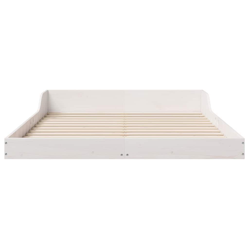 vidaXL Σκελετός Κρεβατιού Λευκό 135 x 190 cm Μασίφ ξύλο πεύκου