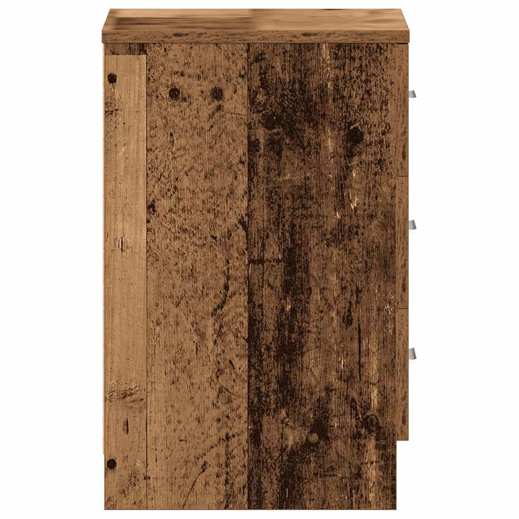 vidaXL ντουλάπι κομοδίνου Παλιό ξύλο 38x35x55 cm Κατασκευασμένο ξύλο