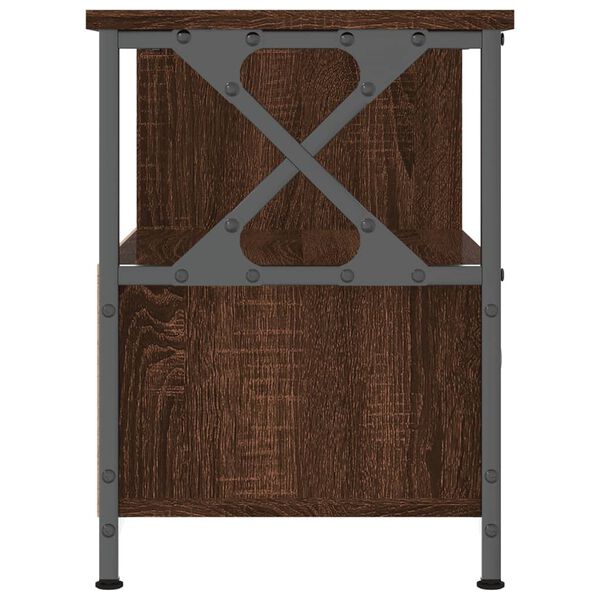 vidaXL Έπιπλο Τηλεόρασης Καφέ Δρυς 90x33x45 εκ. Επεξ. Ξύλο/Σίδερο