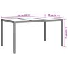 vidaXL Τραπέζι Κήπου για Φαγητό Μαύρο 150 x 90 x 75 cm Πολυ ράταν