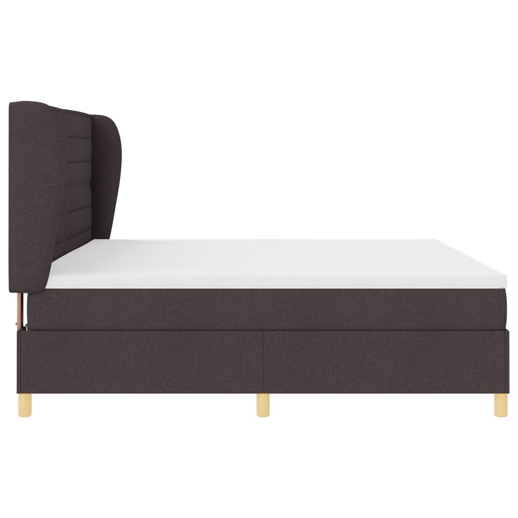 vidaXL Κρεβάτι Box Spring με Στρώμα Καφέ 200x200 εκ Υφάσμα