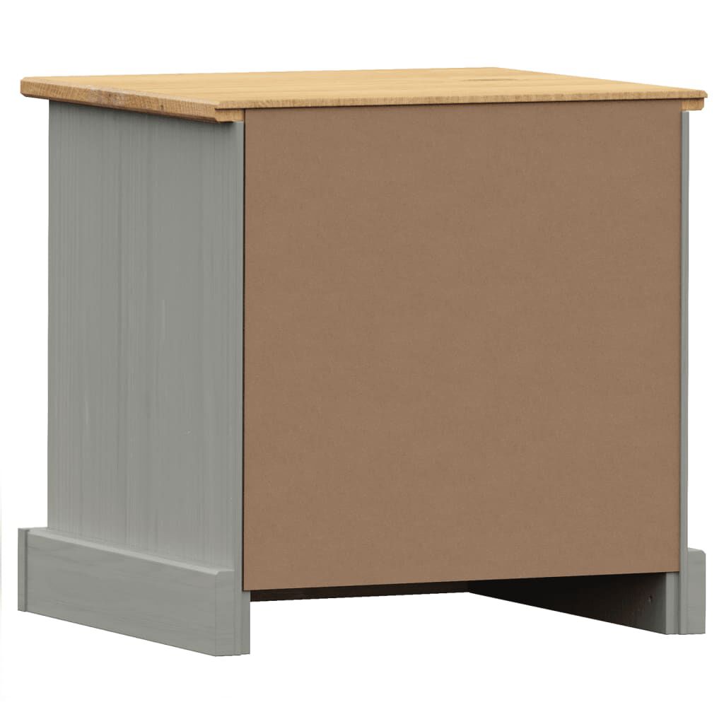 vidaXL Κομοδίνο VIGO Γκρι 42 x 35 x 42 εκ. από Μασίφ Ξύλο Πεύκου