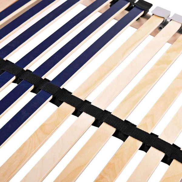 vidaXL Βάση κρεβατιού με λάμες Καφέ Στερεό Ξύλο Μηλιάς
