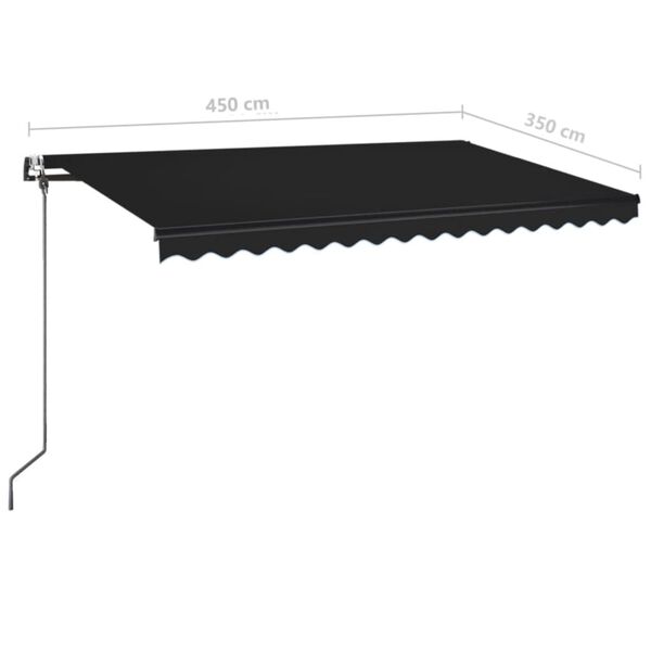 vidaXL Τέντα Συρόμενη Αυτόματη Ανθρακί 450 x 350 εκ.