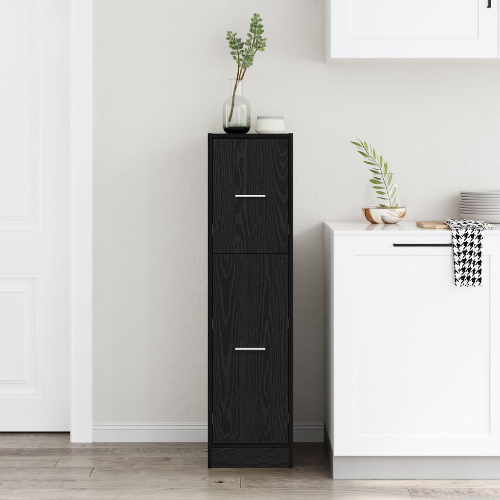 vidaXL Ντουλάπι Αποθηκών Μαύρης Βελανιδιάς 30x41x118 εκ. Επεξεργασμένο Ξύλο