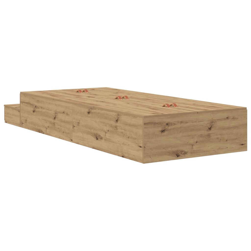 vidaXL Κρεβάτι αποθήκευσης από δρυς Artisan 100x200 εκ