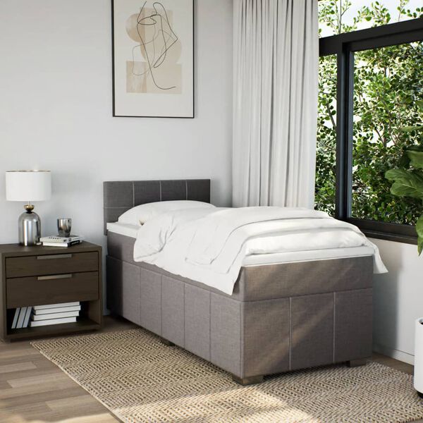 vidaXL &Kappa;&rho;&epsilon;&beta;ά&tau;&iota; Boxspring &mu;&epsilon; &Sigma;&tau;&rho;ώ&mu;&alpha; Taupe 90x190 &epsilon;&kappa;.&Upsilon;&phi;&alpha;&sigma;&mu;ά&tau;&iota;&nu;&omicron;