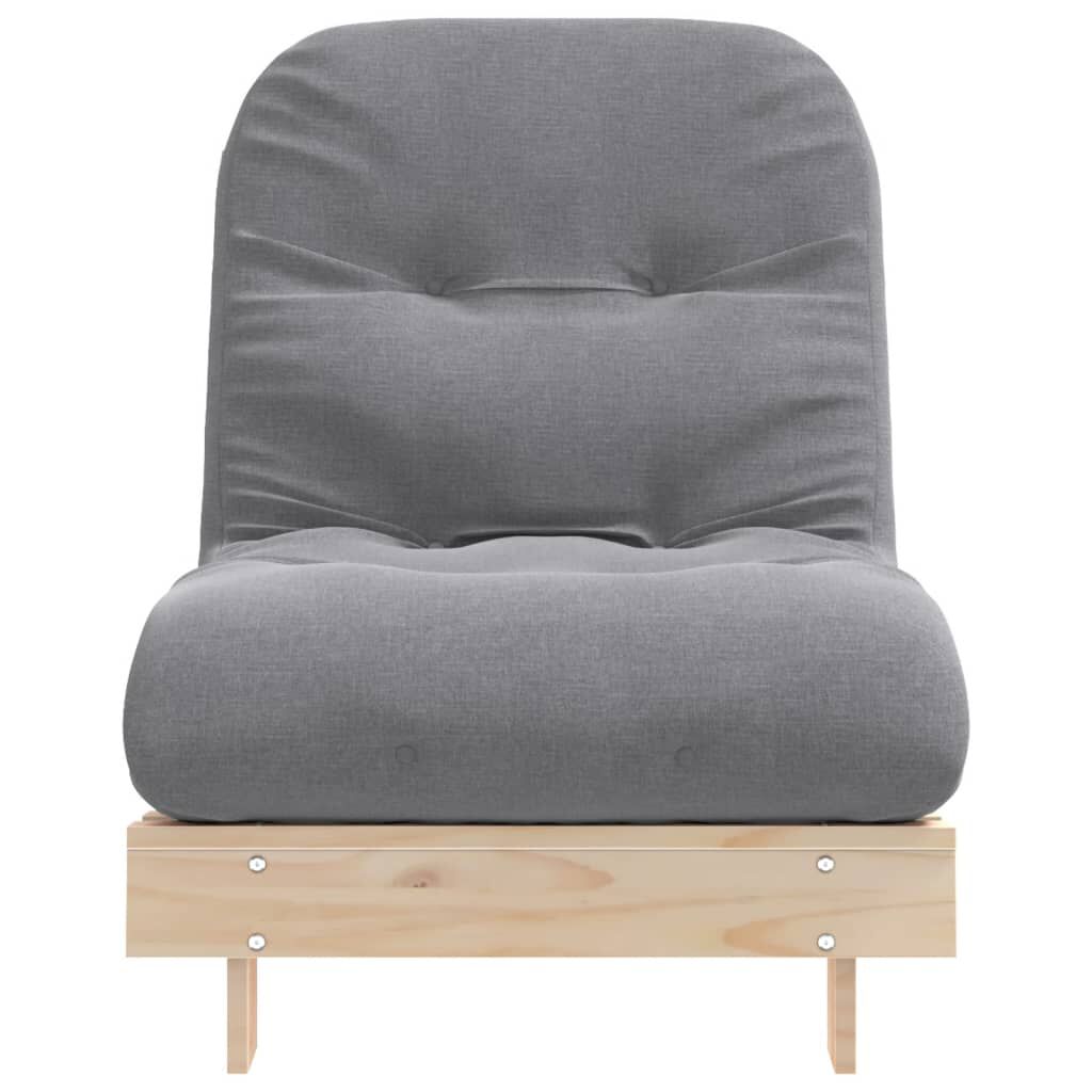 vidaXL Καναπές Κρεβάτι Futon με Στρώμα 70x206x11 εκ. Μασίφ Ξύλο Πεύκου