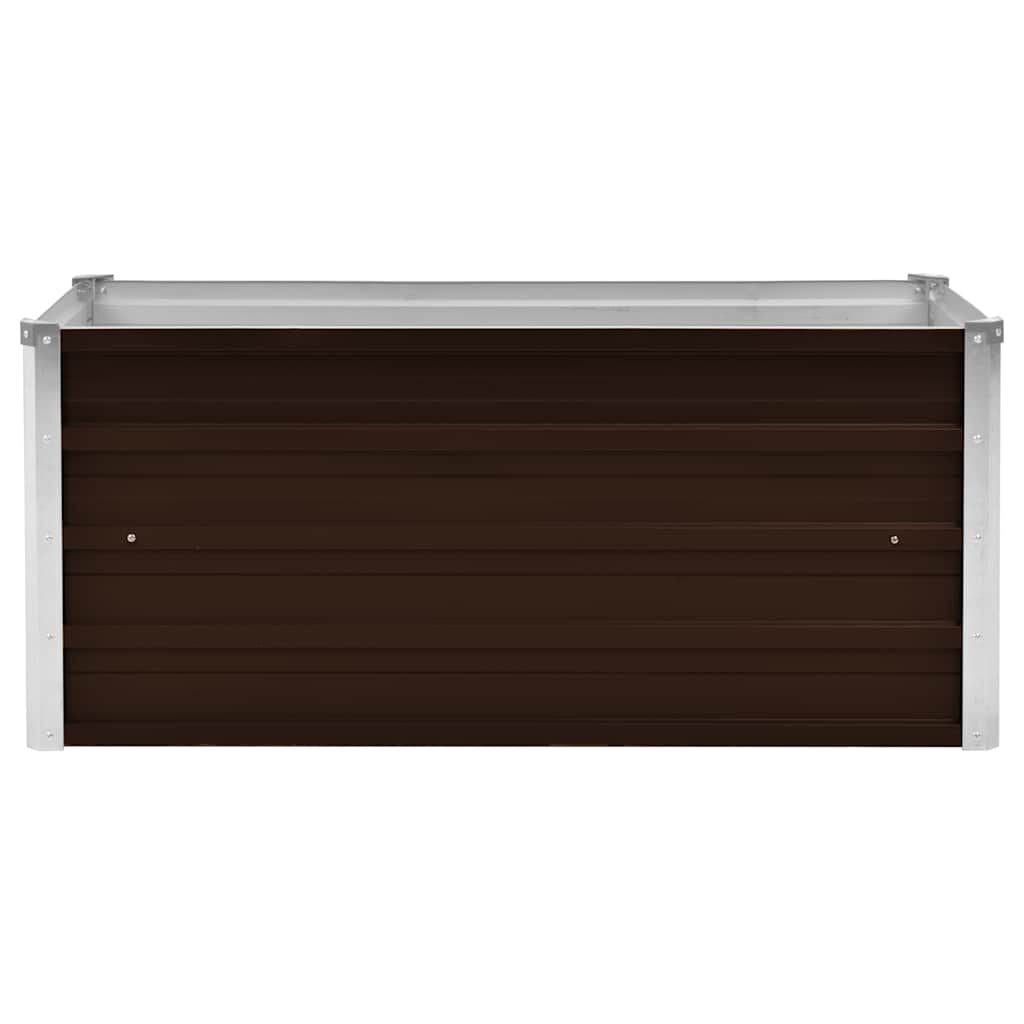 vidaXL Ζαρντινιέρα Υπερυψωμένη Καφέ 100x40x45 εκ. Γαλβανισμ. Χάλυβας