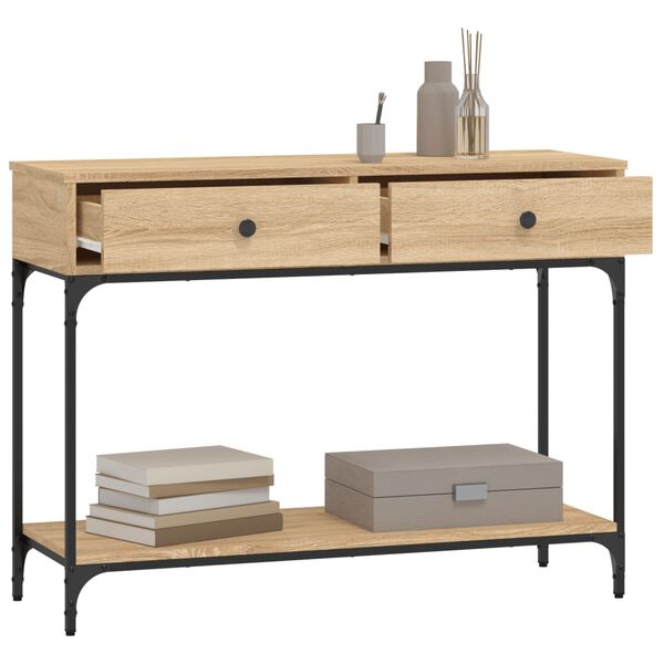 vidaXL Τραπέζι Κονσόλα Sonoma Δρυς 100x34,5x75 εκ. Επεξεργασμένο Ξύλο