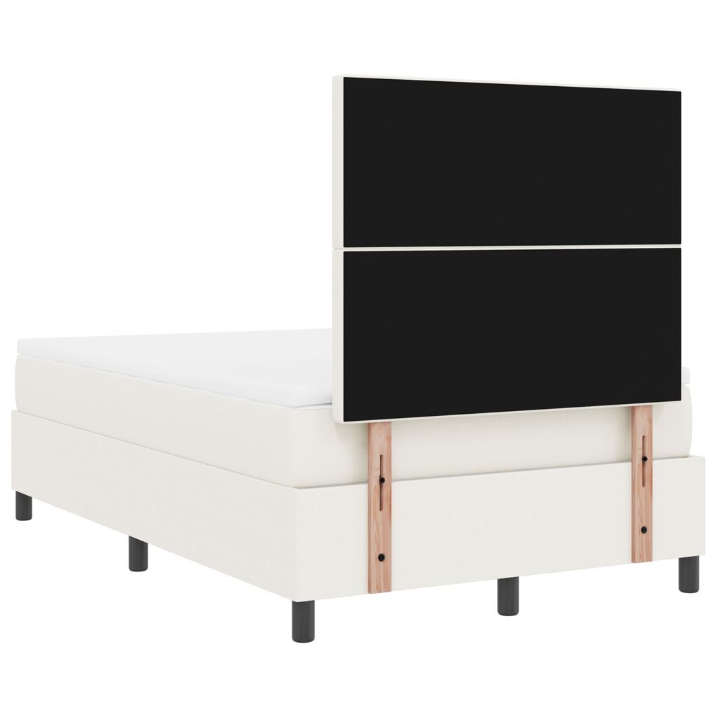 vidaXL Κρεβάτι Box Spring με Στρώμα & LED Κρεμ 120x200 εκ Βελούδινο Ύφασμα