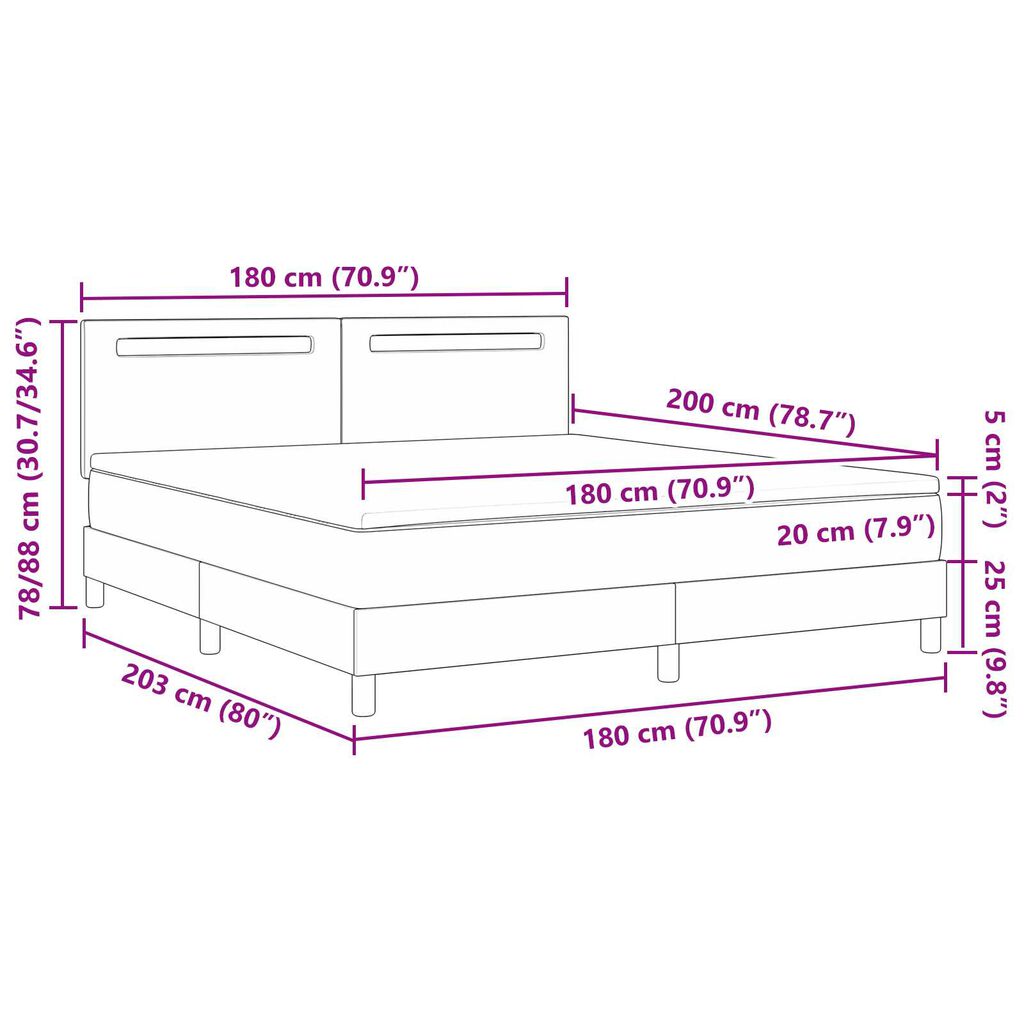 vidaXL Κρεβάτι Box Spring με Στρώμα σε Μαύρο, Σούπερ Κινγκ Μέγεθος, Τεχνητό Δέρμα