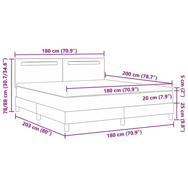 vidaXL Κρεβάτι Box Spring με Στρώμα σε Μαύρο, Σούπερ Κινγκ Μέγεθος, Τεχνητό Δέρμα