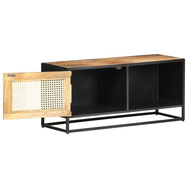 vidaXL Έπιπλο Τηλεόρασης 90x30x40εκ Ακατ. Μάνγκο/Φυσικό Ζαχαροκάλαμο